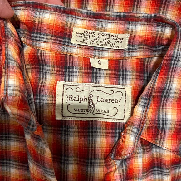 Ralph Lauren Western Wear 100% cotton vintage size 4 plaid button down 🤠 - Picture 3 of 14